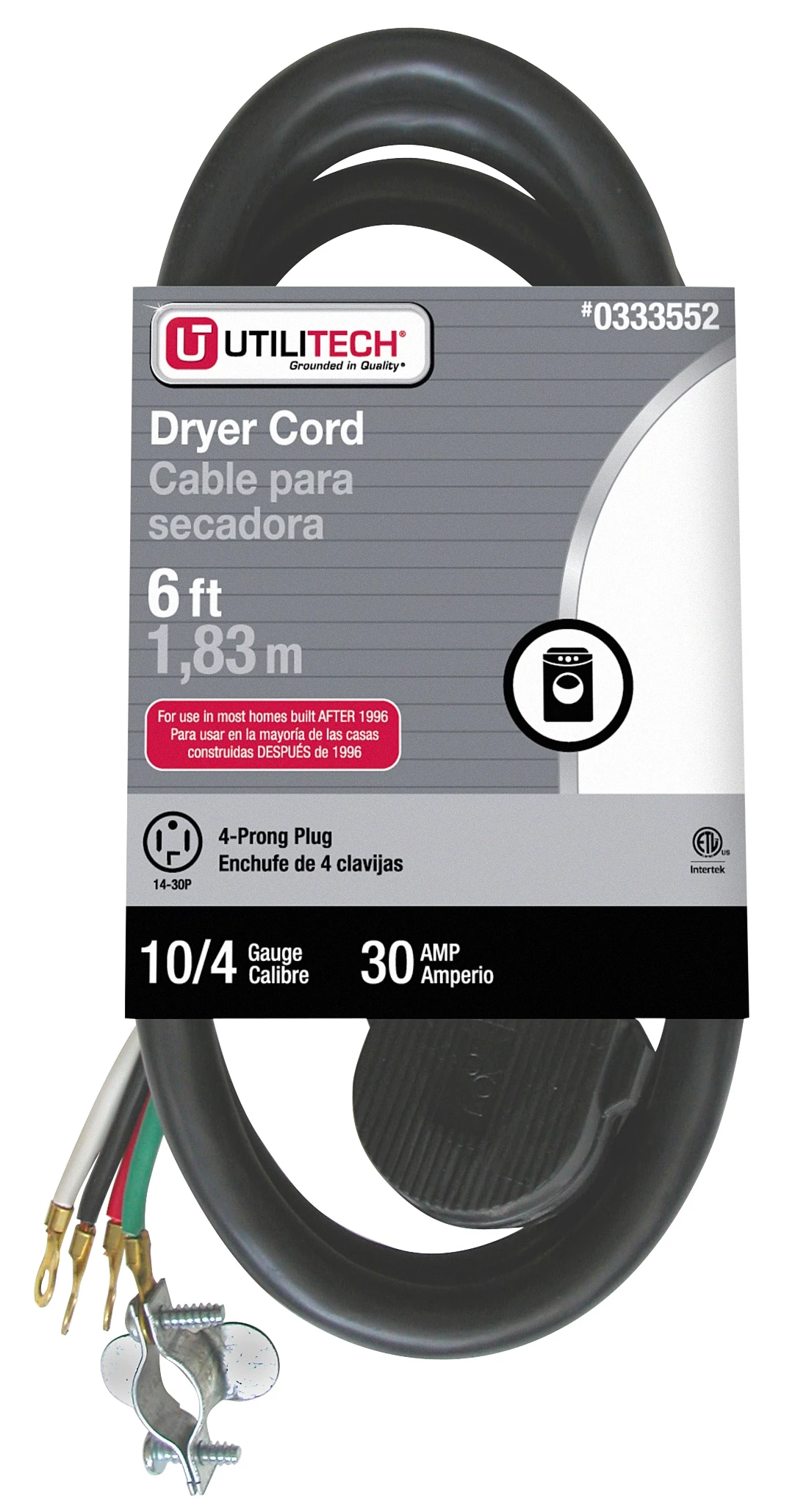 Utilitech Appliance Power Cords 6-ft 4-Prong Black Dryer Appliance Power Cord 2 Utilitech Appliance Power Cords 6-ft 4-Prong Black Dryer Appliance Power Cord