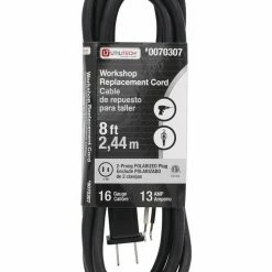 Utilitech Appliance Power Cords Power Supply Cord 8-ft 2-Prong Black Garbage Disposal Appliance Power Cord