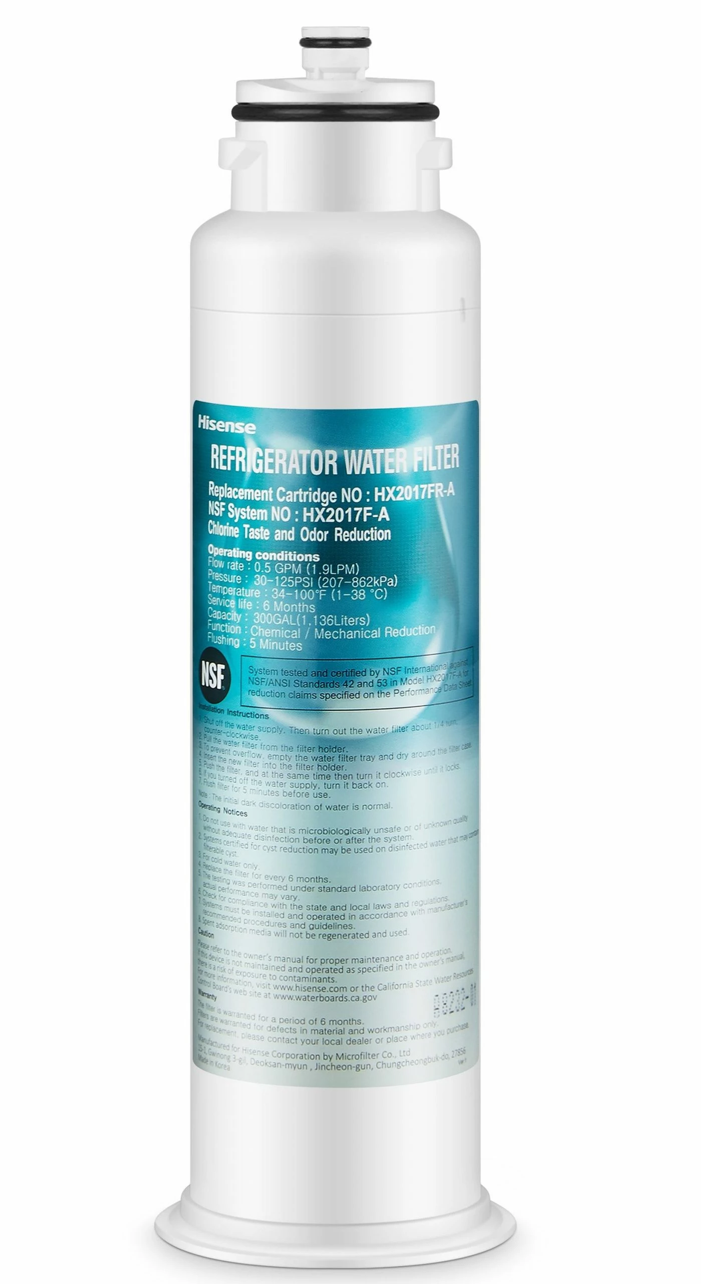 Hisense Refrigerator Water Filters 6-Month Twist-in Refrigerator Water Filter 3 Hisense Refrigerator Water Filters 6-Month Twist-in Refrigerator Water Filter